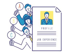 就活生の身だしなみを評価する採用担当者たち