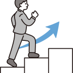 階段を上る就活生