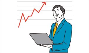 グラフとビジネスマン