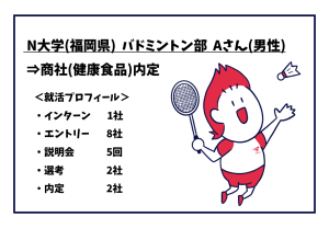 N大学バドミントン部に所属する体育会学生の就活プロフィール