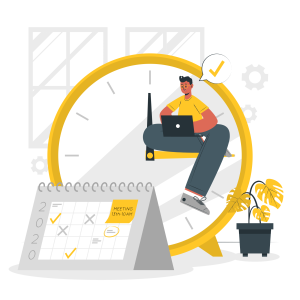 スケジュールと時間を考えるビジネスマン