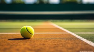 コートに転がるテニスボール