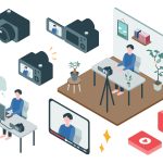 メディア関連の仕事場面