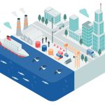 船やトラックなどの交通インフラ