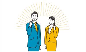 ガッツポーズをするビジネスマン