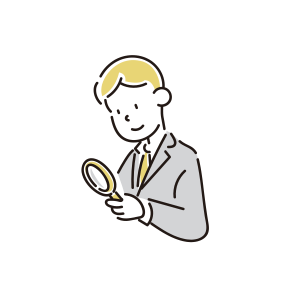 虫眼鏡をもった就活生