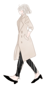 コートを着た女性