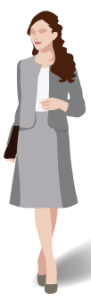 スカートスタイルの女性