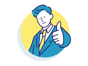 グッドポーズをするビジネスマン